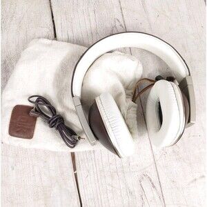 Polk Audio Buckle On-Ear Headphones W/ Cable + Bag - BROWN/SILVER Tested + Work